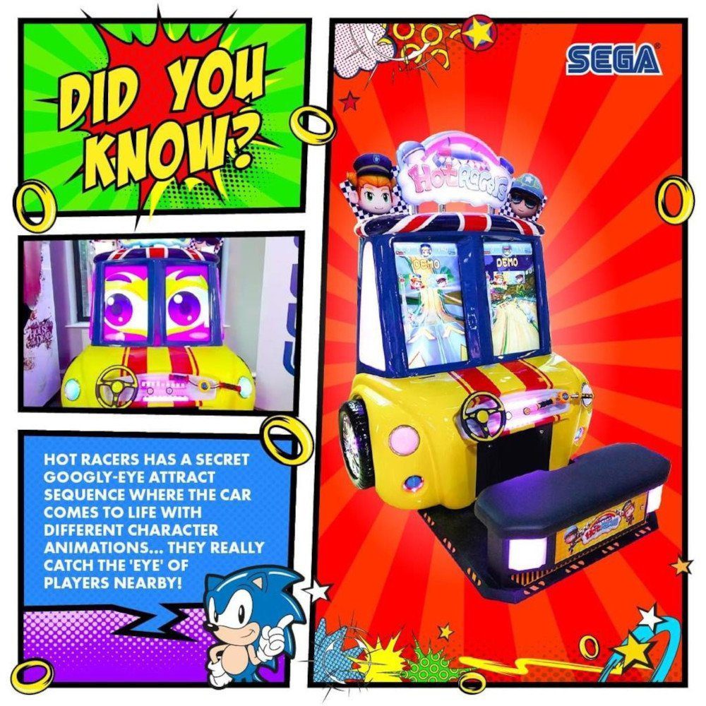 Hot Racers amusement arcade game from Sega Amusements