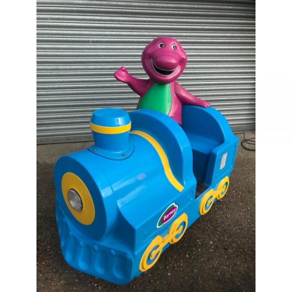 Barney On A Train Kiddie Ride - Leisurematic